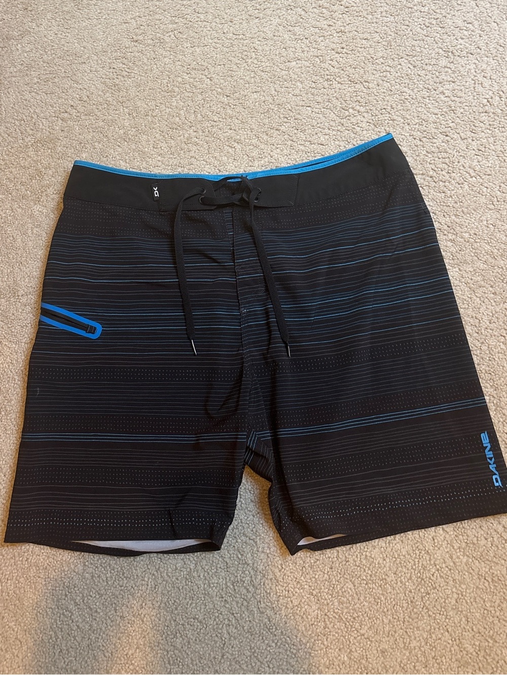 Dakine Black and Blue Striped Board Shorts